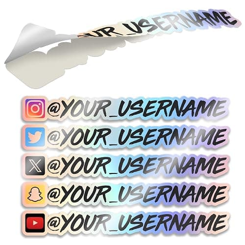 VulgrCo Custom Social Media Stickers, Personalized Handles and Logos, Custom Car Sticker for Social Media, Durable Vinyl Stickers for Cars - Image 1