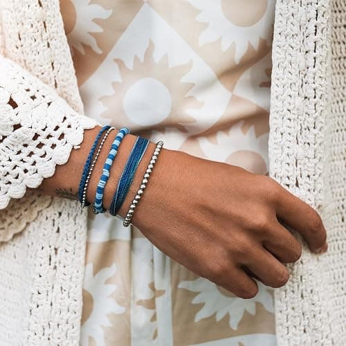 Pura Vida Bracelet Deep Sea Bracelet Stack, 4 Stackable Bracelets for Women thumbnail 3