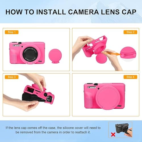 Easy Hood Case for Canon Powershot G7 X Mark III Digital Camera, Soft Silicone Protective Cover with Removable Lens Cover for Canon Powershot G7X Mark III DSLR Camera (Rose) thumbnail 7