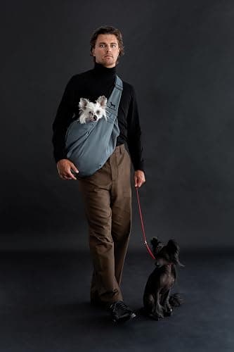 Noah & Paw Dog Sling Carrier for Small Dogs 5-18lb, Dog Sling for Small Dogs and Cats, Dog Carrier with Adjustable Padded Strap, Premium Twill, Lined with Fur, Double Safety Feature, Machine Washable thumbnail 8