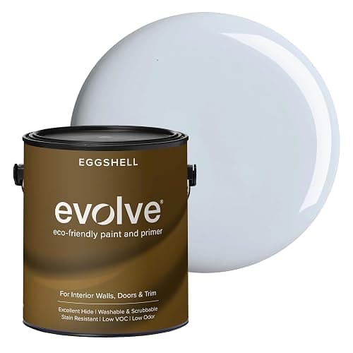 EVOLVE Interior Paint & Primer, Eggshell (Pale Blue), 1 Gallon – One-Coat Coverage, Excellent Hide, Low VOC, Low Odor, Washable Paint for Walls, Doors & Trim - Image 1