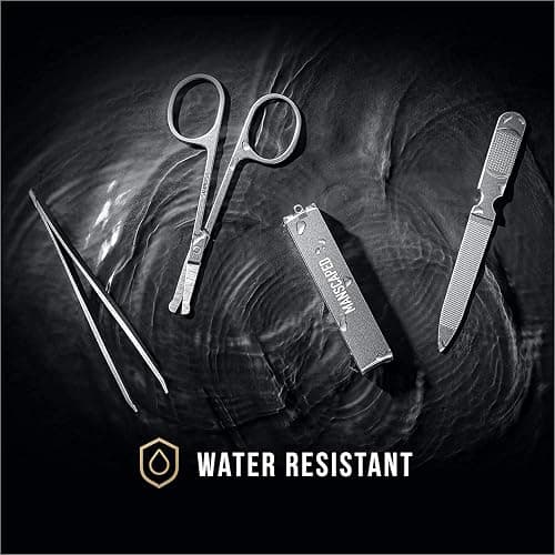 MANSCAPED® Shears 2.0 Tempered Stainless Steel Men's Nail Kit, Fingernail Clippers, Safety Scissors, Tweezers and Nail File, Travel Manicure Pedicure Set, 4-Piece Luxury Grooming Kit with Compact Case thumbnail 5