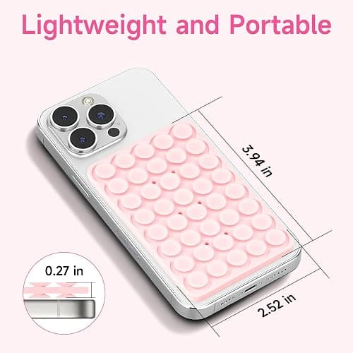 Yojaro Silicone Suction Cup Phone Case Mount Double Sided, Phone Accessories Hands-Free Strong Grip Holder for Selfies and Videos, Silicon Phone Stand for iPhone and Android White thumbnail 3