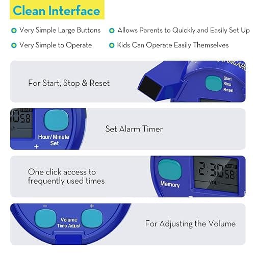 Ted Kangaroo Countdown Timer! Blast Off Visual Timer for Kids with Audio Rocket, 0-24 Hour Countdown, Memory Function, Red Yellow Green Light, Easy Setup, Battery Operated for Classroom and Home Use thumbnail 6