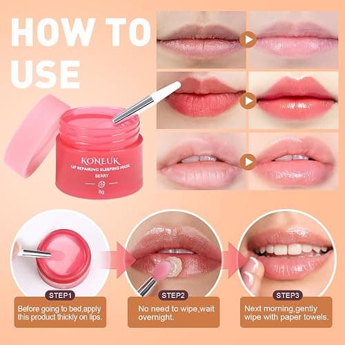 12 Pack Lip Sleeping Mask Set, Overnight Lip Treatment, Nourish and Hydrate Lip Mask With Vitamin C and Coconut Oil, Lip Balm for Dry Lips, Reduce Lip Lines and Improve Lip Color thumbnail 5