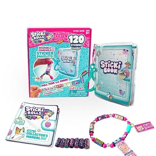 Sky Castle STICKI Rolls Sticki Book - The Original Wearable Shareable Toy Sticker Bracelet + Collection Book | Includes 120 Mini Stickers | Over 1000 Fun Sticker Designs to Collect! (Series 1) - Image 1