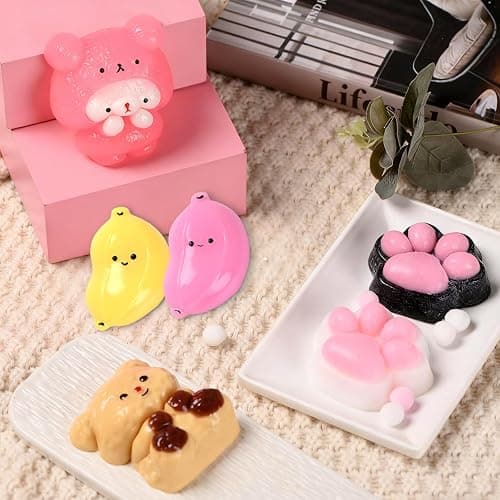 Taba Squishy Fidget Toys 6Pcs, Ultra-Soft Stress Relief Sensory Squeeze Toys for Kids & Adults, Kawaii Fufu Squishies for Party Favors, Birthday Gifts, Xmas Goodie Bags Stuffers thumbnail 2