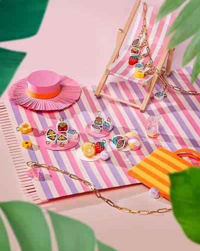 Deinduser Charm Bracelet Making Kit for Girls, Clip on Charms Kit for Bracelets, Charms for Bracelets with Clasp, Chain Bracelet Set for Girls, Ages 5-12 thumbnail 5