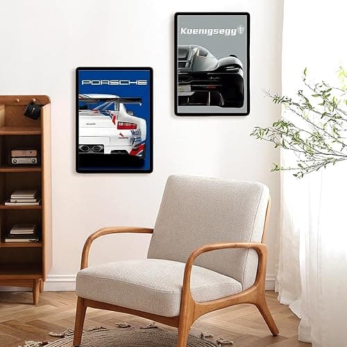 9 Stück Auto Posters, Supercar Poster, Supersportwagen Wall Art für Jungen und Männer, Schlafzimmer, Rennwagen-Wandkunst für Büro Wohnzimmer, Wohnzimmer, Geschenk für Autoliebhaber, Jugendliche thumbnail 5