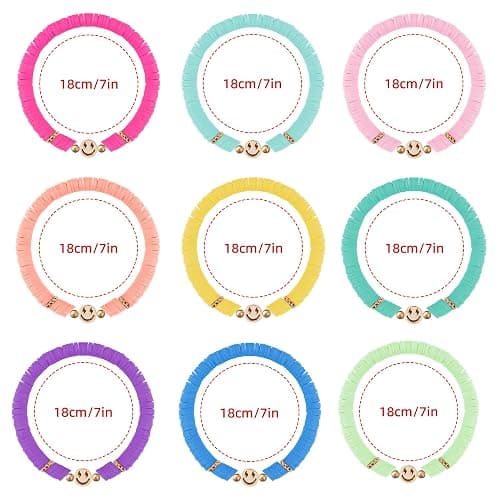 JIASHUYEYE Preppy Bracelets for Teen Girls - Stackable Boho Surfer Friendship Bracelets Set for Little Girls & Women thumbnail 4