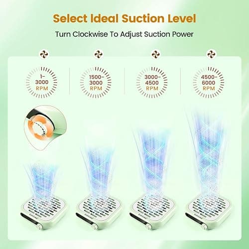 JODSONE Mini Nail Dust Collector PocketSized 6000RPM Powerful Suction Portable Nail Salon with 30 Filters Green thumbnail 6