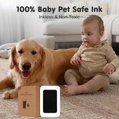 catose Inkless Paw Print Kit for Dogs,Cats & Babies - Clean Touch Dog Nose & Baby Handprint Kit,Mess Free Dog Paw Print Kit,4-Pcs Ink Pads & 2 Wooden Frames - Keepsake Gifts for Pet Lovers,New Moms thumbnail 6