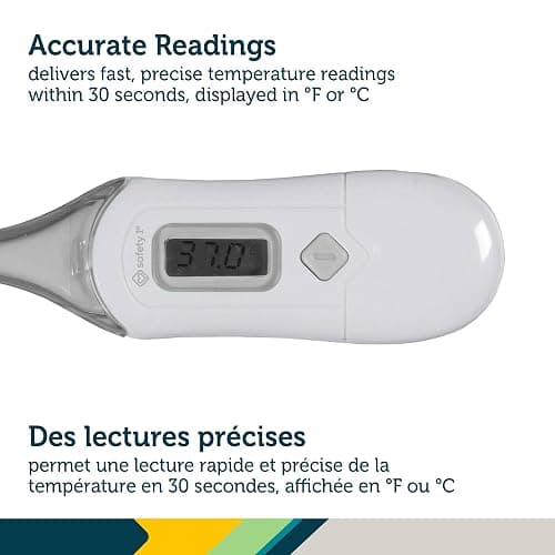 Safety 1st 3-in-1 Nursery Thermometer – Oral, Rectal, and Underarm Thermometer for Babies, Kids, and Adults with Flexible Tip, Over-Insertion Gauge, Fast & Accurate Readings, Celsius/Fahrenheit thumbnail 3