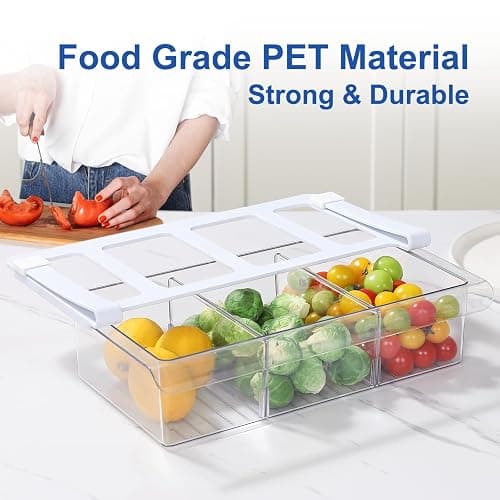 Fridge Drawer Organizer, 2" Height x 8.66" Width, Shallow | Small and Shallow, for Deli Meat and Cheese, Under Shelf Storage Bin, Space Saving Refrigerator Organizer thumbnail 7