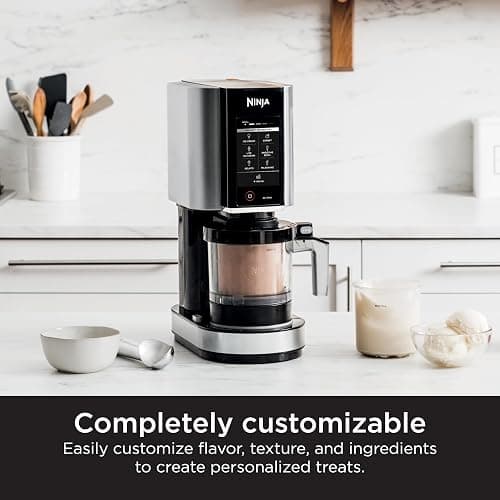 Ninja NC301 CREAMi Ice Cream Maker, for Gelato, Mix-ins, Milkshakes, Sorbet, Smoothie Bowls & More, 7 One-Touch Programs, with (2) Pint Containers & Lids, Compact Size, Perfect for Kids, Silver thumbnail 7