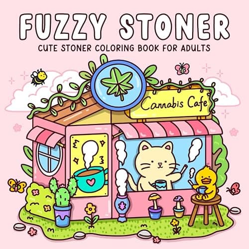 Fuzzy Stoner: Cute Stoner Coloring Book for Adults Featuring Adorable Animal Characters in Cozy and Weed-Themed Scenes - Image 1