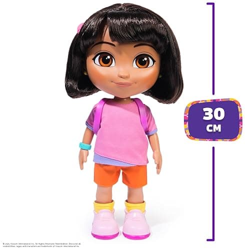 Dora - Poupée Chante Et Explore - Figurine Interactive 30 Cm - 1 Figurine 7 Accessoires 2 Chansons & 10 Sons - Bilingue Français Anglais - Dessin Animé Jouet Maison De Poupée - Jouet Enfant 3 Ans Et + thumbnail 2