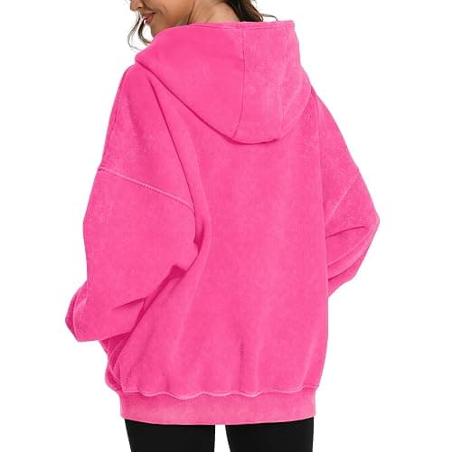 FAIABLE Womens Mens Double Zip Up Hoodie Oversized Acid Wash Heavyweight Hoodie Distress Cotton Fleece Full Zipper Sweatshirt thumbnail 4