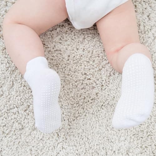 Zaples Baby Non Slip Grip Ankle Socks with Non Skid Soles for Infants Toddlers Kids Boys Girls thumbnail 7