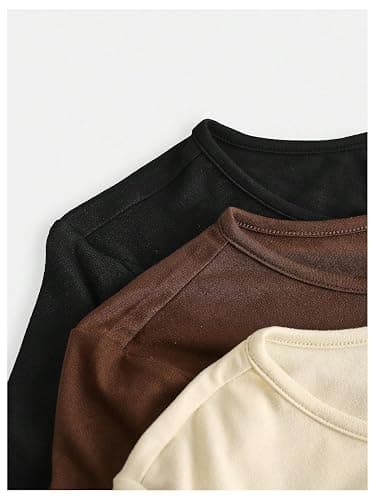 SOLY HUX Girl's Long Sleeve T Shirts 3 Packs Crewneck Fall Tees Ruched Fitted Tee Shirt Tops thumbnail 6