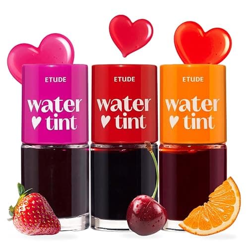 ETUDE Dear Darling Water Tint 3 Color SET (Strawberry Ade+Cherry Ade+Orange Ade, 9g*3) | Vivid Color Lip Stain with Moisturizing Weightless & Non-sticky Finish | Korean Makeup, Perfect for Gift - Image 1