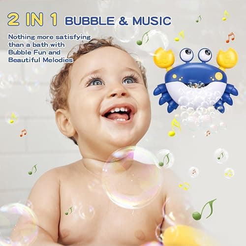 Jiosdo Badewannenspielzeug, Krabbe Badespielzeug Bubble Mit Musik, Badespielzeug Baby, Badewanne Spielzeug Wasserspielzeug Kinder, Geschenke für Jungen und Mädchen (blau) thumbnail 3