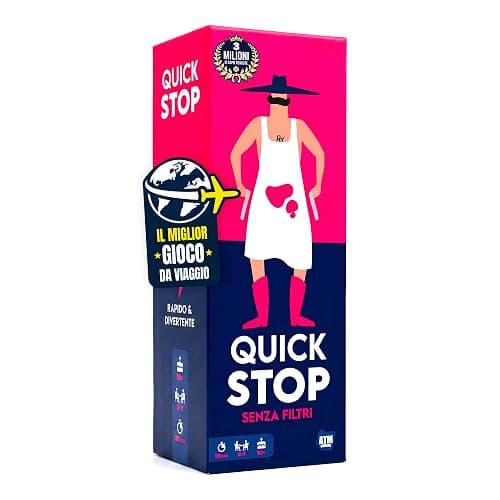 QUICKSTOP Senza Filtri - Gioco di Carte per Adulti - Gioco da tavolo - Divertente, Irriverente e Veloce - 2 a 7 Giocatori - Perfetto per Aperitivi e Serate - Il miglior gioco da viaggio - Italiano - Image 1