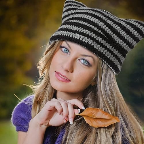 Crochet Hats for Women Y2k-Accessories Vintage Beanies Cat Beanie Fox Hat Grunge Accessories Knit Hat Winter Warm Little Devil Hats Slouchy Beanies for Women Girl thumbnail 4