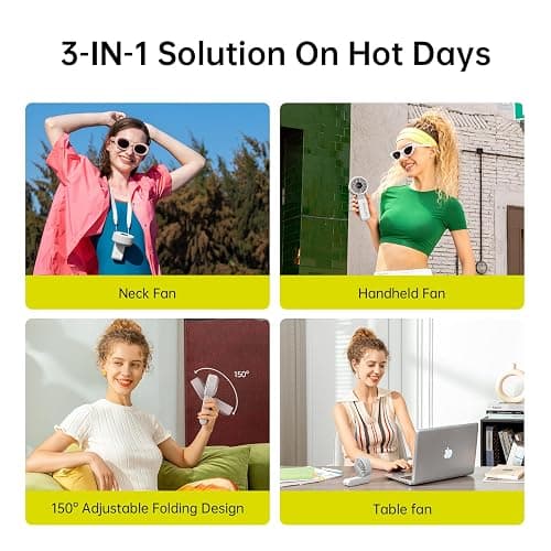 JISULIFE Handheld Fan Life7 – Ultimate Flexibility: Wide & Strong Airflow, 19.5H Max Cooling, 5000mAh Rechargeable, 5-Speed, LED Display, 3 IN 1 Portable Fan for Travel, Concerts, Sports Events(Grey) thumbnail 2