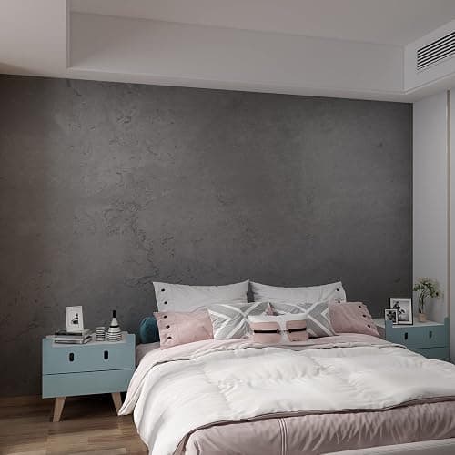16"×354" Dark Grey Black Concrete Wallpaper Peel and Stick 3D Thick Faux Concrete Cement Contact Paper Vinyl Wrap Stained Matte Textured Waterproof Wall Sticker for Walls Bathroom Garage Living Room thumbnail 2