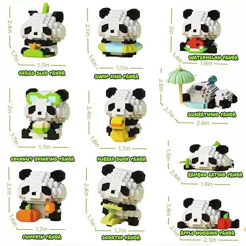 LNCHENQI 20 Pack of Animal Panda Party Mini Building Set, Goodie Bag Fillers, Suitable for Birthdays, Easter, Christmas, Valentine's Day, for Adults or Teenagers Aged 14+ thumbnail 3