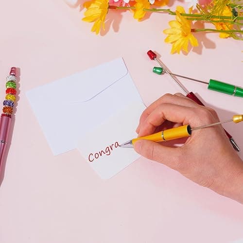 jiebor 100Pcs Beadable Pens Refills Ballpoint Pens Refills Red Ink 1.0mm for Plastic Bead Pens Students Teacher Gift Office School Supplies 2.44 Inch thumbnail 2