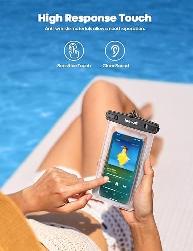 Lamicall Waterproof Phone Pouch Case - [2 Pack][Easy Lock & Heavy Duty] IPX8 Water Proof Cell Phone Dry Bag for Beach, Protector for iPhone 17 16 15 14 13 12 11 Pro Max Plus Air, Galaxy S25 S24, 4-7" thumbnail 3