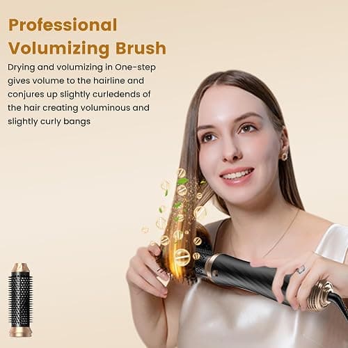 5 in 1 Hair Styler Airbrush 5 in 1 Airstyler Multi-Blow Dryer Brush Set with Curl, Straighten, Wavy, Smooth, Magic Styler for All Hair Types and Lengths - Black 02 thumbnail 7