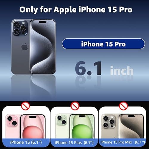 XNXA for iPhone 15 Pro Case Clear, Anti-Yellowing 6.1 Inches Slim Fit Heavy Duty Protection Wireless Charging Compatible Lightweight TPU and PC Shockproof Anti-Slip Transparent Protective Phone Cover thumbnail 2