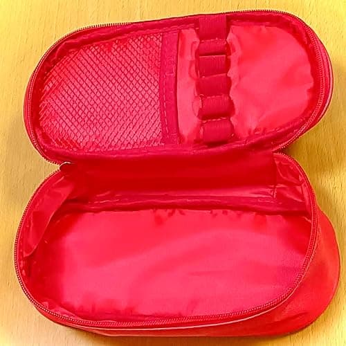 JUTOROSY Cute Red Pencil Case for Girls, Large Capacity Kawaii Pencil Pouch | Water-Resistant Organizer With Smooth Zipper, Portable Handle & Roomy Storage for School Supplies, Makeup & Travel thumbnail 6