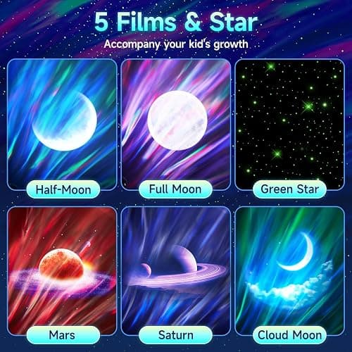 Northern Galaxy Light Projector, 300+Modes & 5 Films Star Projector, 15 White Noise & Bluetooth Northern Lights Projector,Moon Aurora Light Projector, Teen Girl Gifts Trendy Stuff, Bedroom Decor thumbnail 3