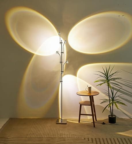 Sunset Floor lamp Unique 5 Head Projector lamp for Bedroom Background Decorative Adjustable Modern LED sunset light Mood lighting Living Room Galvanized Chrome Color Filter Mood Ambient Floor lamp thumbnail 2