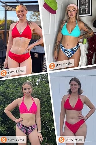Womens Two Piece Bathing Suit - Push Up Bikini Set Full Coverage Swimsuit Halter Swimwear 2025 thumbnail 6