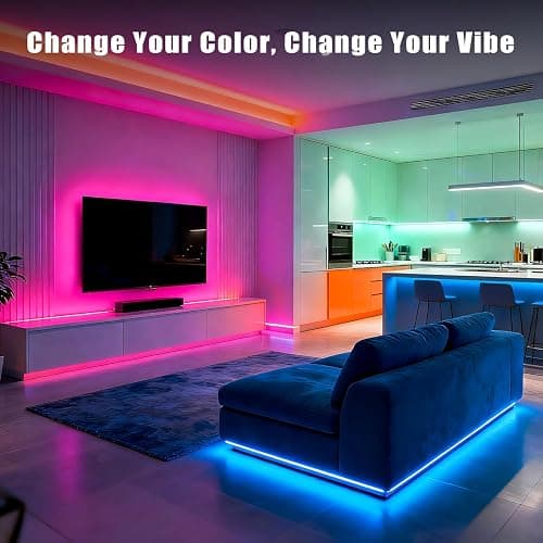 DAYBETTER Smart RGB Led Strip Lights, 150ft Led Lights for Bedroom with App Control, Multicolor Changing Led Light Strips Apply for Home Decor, Living Room, Kitchen, Home Party Decoration thumbnail 2