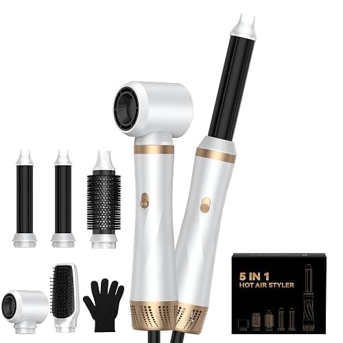 UMIGA Air Styler Set Magic Styler, Hair Styler 5 in 1, Hair Dryer Brush with Curl, Straighten, Volumise, Smooth and Hairdryer Brushes for Styling, Hot Hair Styler - Image 1