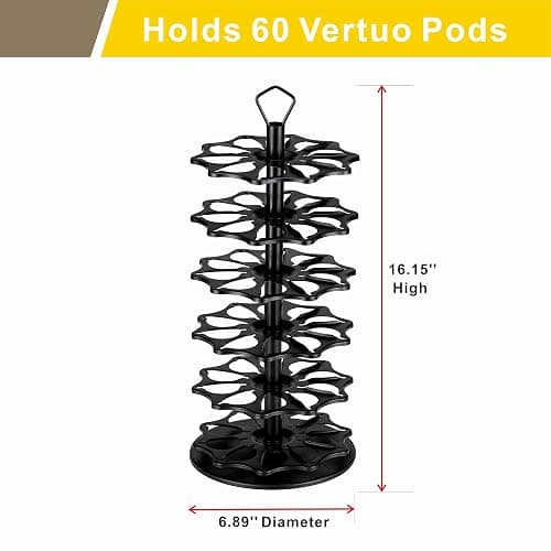 FlagShip 6 Tier Coffee Pod Holder Vertuo Carousel Stand Storage for Vertuoline Pod (60 Pods Capacity) thumbnail 3