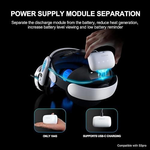 BOBOVR B100 Battery Pack for S3 Pro Replacement 10000mAh Hot-Swap Battery Accessories, Magnetic Connectors thumbnail 4