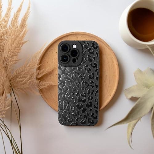 Compatible for iPhone 15 Pro Case, Black Small Leopard Cute Cheetah Pattern Design for Women Girls, Soft TPU Slim Profile, Anti-Slip Shockproof Protective Girly Case for iPhone 15 Pro thumbnail 6