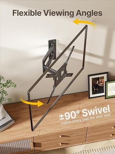 monTEK Full Motion TV Wall Mount for 23–65 Inch Flat & Curved TVs and Monitors, Swivel & Tilt Articulating Bracket, Max VESA 400x400mm, Holds up to 77 lbs, Perfect Center Design thumbnail 5