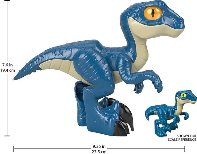 Fisher-Price Imaginext Jurassic World Dinosaur Toy Raptor XL Poseable Figure, 9 Inches Tall, Pretend Play Preschool Kids Ages 3+ Years - World Raptor thumbnail 2