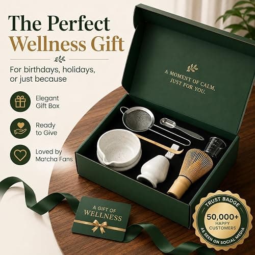 BARISTA EMPEROR® MATCHA WHISK SET l PREMIUM 11pcs - Professional Matcha Kit Set with Matcha Bowl, Matcha Whisk, Milk Frother, Spoon, Sifter, Scoop, Stand, Cup, Tea Mat, Cloth - Matcha Bowl Set thumbnail 8