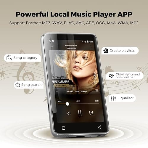 MP3 Player with Bluetooth and WiFi 80GB, innioasis MP3 Player for Kids with spotify, Spotify Kids, Pandora, Amazon Music, 4 inch Full Touch Screen Music Player, Android MP4 Player White thumbnail 3