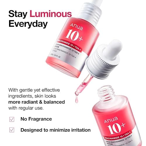 ANUA 10% Niacinamide+ 4% TXA Serum, Ceramide, Hyaluronic Acid, Tranexamic Acid, Vitamin B12 Natural color, Korean Glass Skin, Fragrance-Free, Dark Spot Serum, Korean Skincare, 30ml /1.01 fl.oz. thumbnail 4