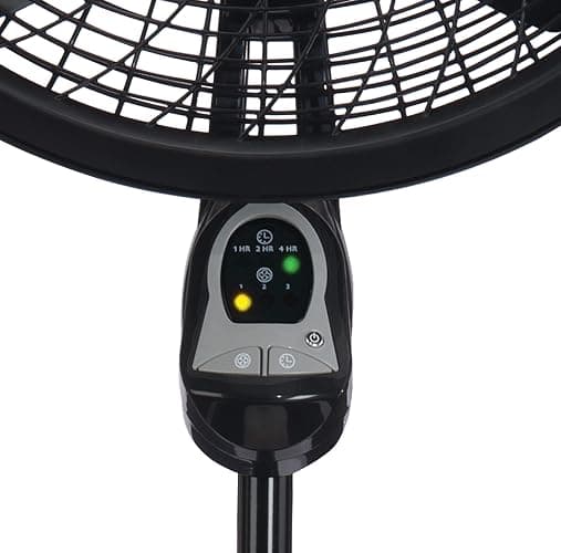 Lasko Oscillating Cyclone Pedestal Fan, Adjustable Height, Timer, Remote Control, 3 Speeds, for Bedroom, Living Room, Home Office, 18", Black, 1843 thumbnail 8